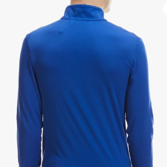 Spyder NWT Shirt Men's Mock Neck Long Sleeve Active Pro Web Blue Stretch Sz Lrg - Picture 3 of 16